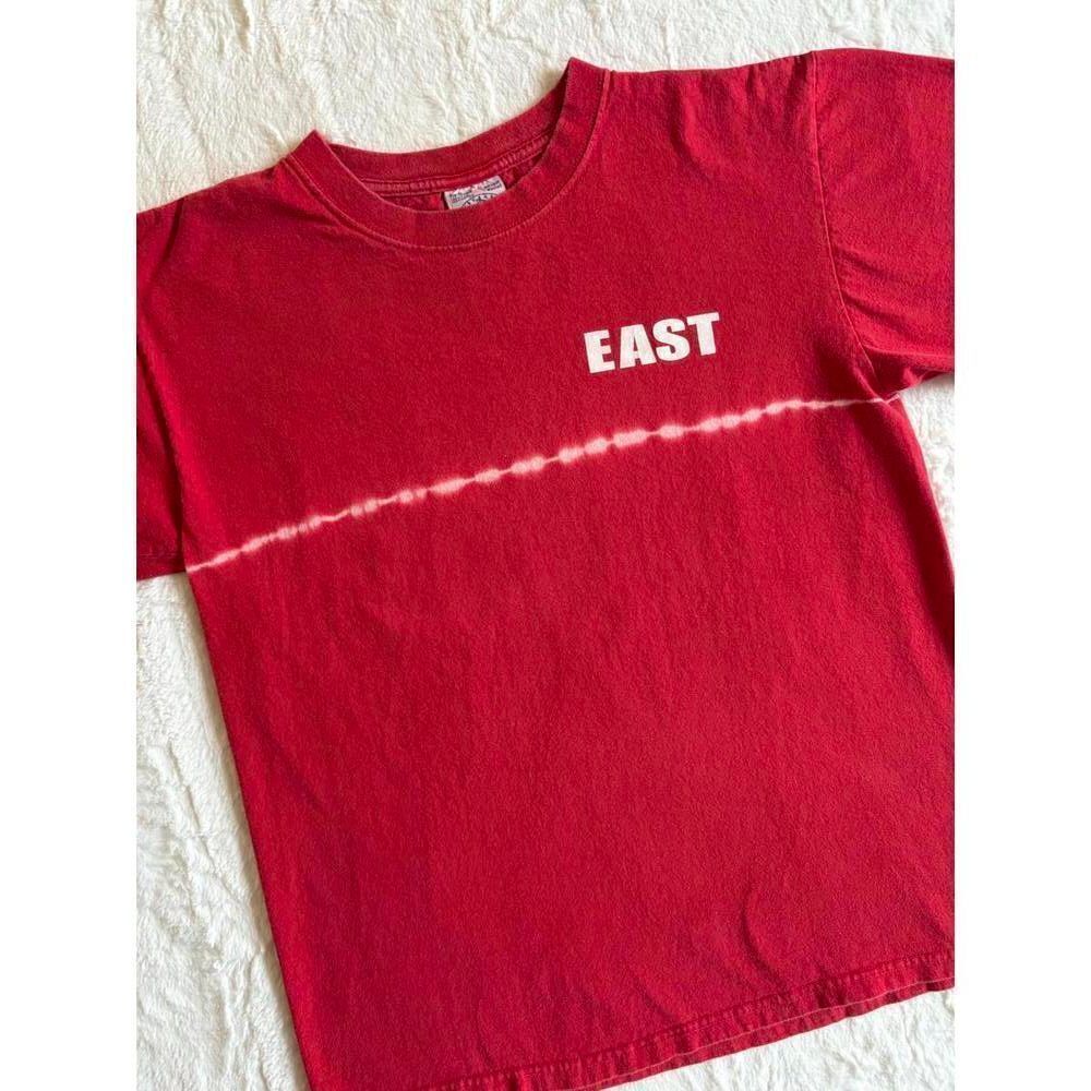 Authentic Pigment Rhino Tee Small Red Garment Dyed Vintage Style T-Shirt “EAST”